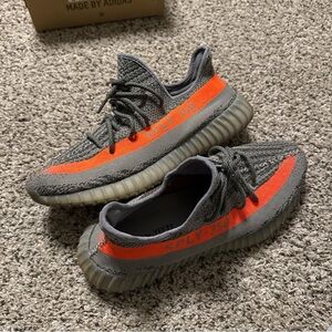 Adidas Yeezy Boost 350 V2 in Charcoal and Neon Orange